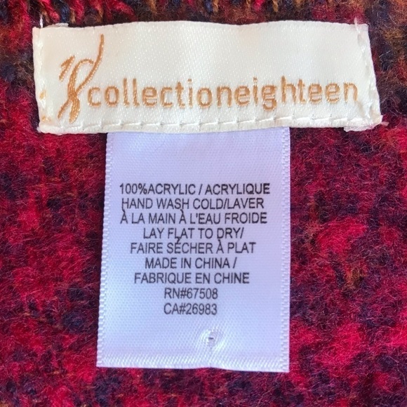 Collection Eighteen Color Blocked Wrap, Unique Shape & Colors, Fringed - Picture 14 of 14